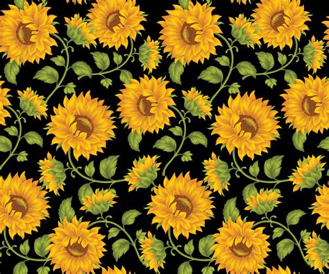 Sunflower Print In Black Background by DonCabanza on DeviantArt