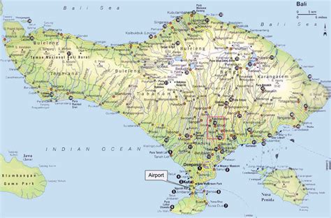 Indonesia attractions: Map of Bali