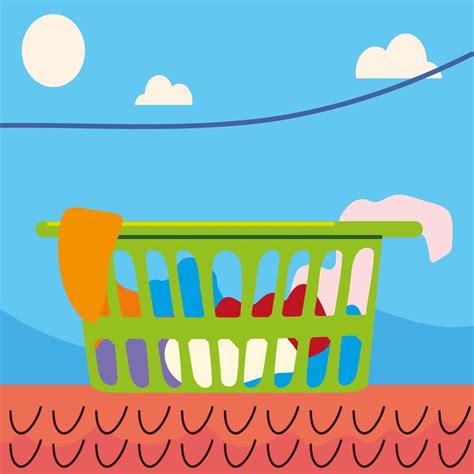 laundry basket on roof 4209463 Vector Art at Vecteezy