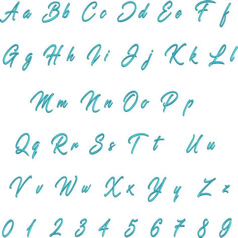 Script Cursive Monogram Machine Embroidery Font Alphabet - Etsy