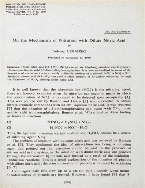 On the Mechanism of Nitration with Dilute Nitric Acid