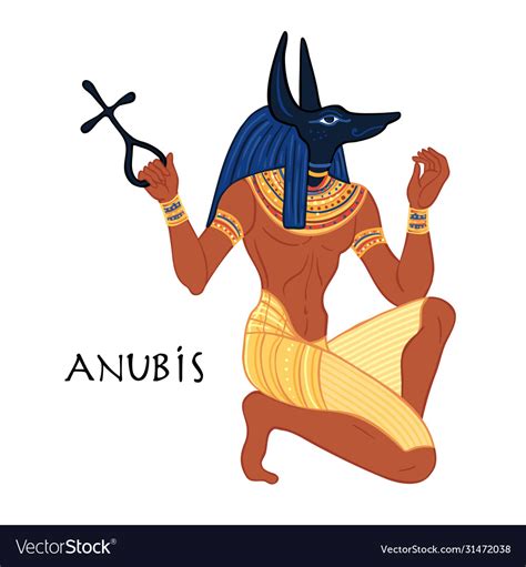 Anubis in ancient egyptian god death Royalty Free Vector