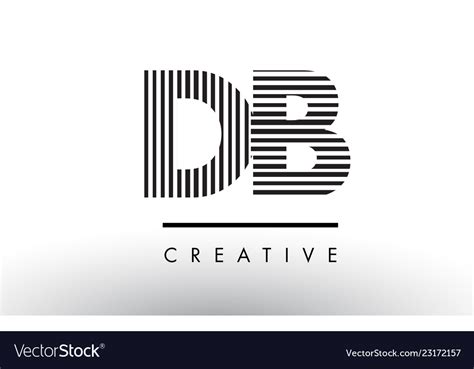 Db d b black and white lines letter logo design Vector Image