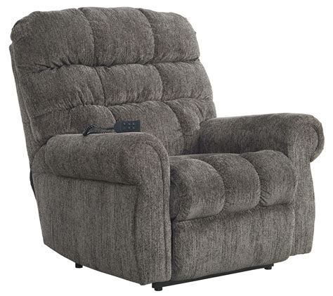 Ernestine Slate Power Lift Recliner from Ashley (9760112) | Coleman Furniture