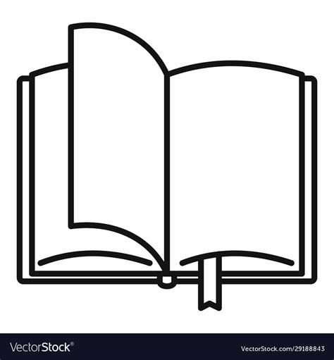 Open book icon outline style Royalty Free Vector Image