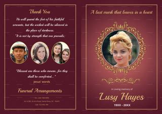 Memorial Service Funeral Brochure Template in Adobe Photoshop, Microsoft Word