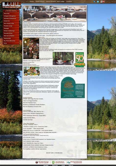 Whistlin' Jack Lodge menu in Naches, Washington, USA