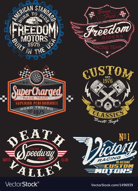 Vintage Motorcycle Themed Badge Royalty Free Vector Image | Logodesign, Grafisk design, Grafisk