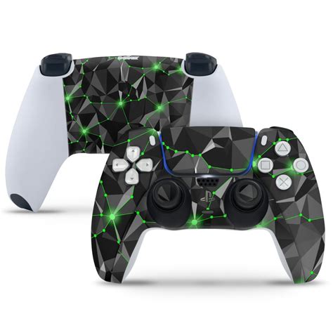 PlayStation 5 Controller Skin - Green Highlighter Black Triangles ...