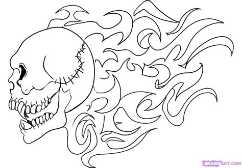 Flaming Skull Coloring Pages at GetDrawings | Free download