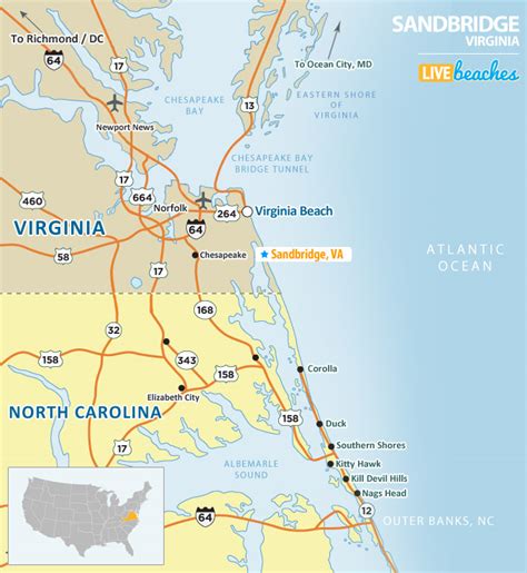 Map of Sandbridge Beach, Virginia - Live Beaches