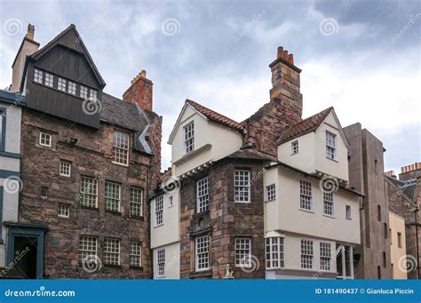 Example of Traditional Scottish Houses on an Edinburgh Street Stock Image - Image of exterior ...