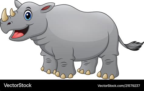 Cute rhino cartoon Royalty Free Vector Image - VectorStock