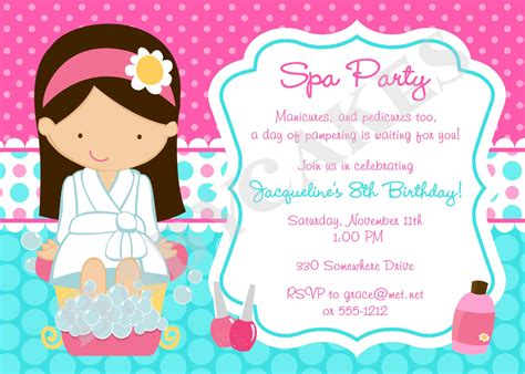 Free Printable Spa Birthday Party Invitations | Dolanpedia
