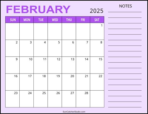 February 2025 Calendar (Free Printable) – DIY Projects, Patterns ...