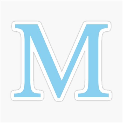 "Letter M - Light Blue Color" Sticker for Sale by FunStudio | Redbubble