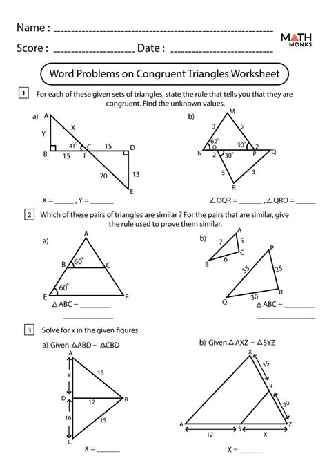 Angles In A Triangle Worksheets - Math Monks C08