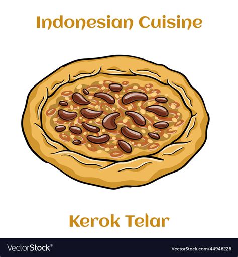 Kerak telor traditional food from betawi jakarta Vector Image