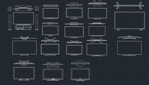 TV CAD BLOCK | Cad blocks, Cad blocks free, Autocad