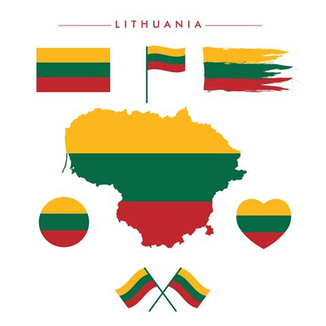 lithuania flag and Map Vector 5174080 Vector Art at Vecteezy