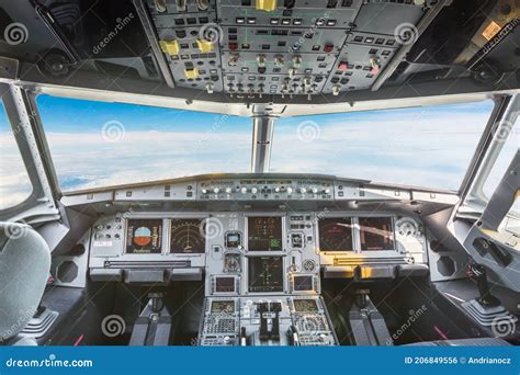 Airplane cockpit inside stock photo. Image of inside - 206849556