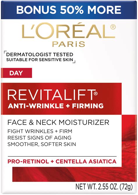 L'Oreal Paris Revitalift Anti Wrinkle Firming Face and Neck Moisturizer, 2.55 oz - Walmart.com