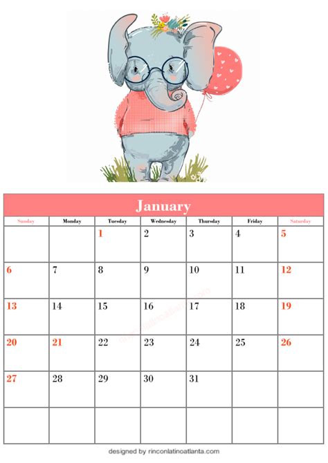 Free Blank January Calendar Printable – Calendar