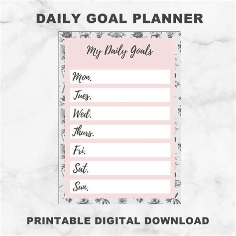 Daily Goal Planner Weekly Goal Planner Weekly Planner - Etsy