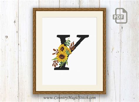 Monogram Y Cross Stitch Pattern #mng2-y – CountryMagicStitch