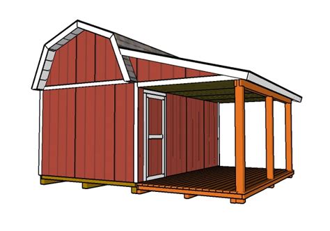 Barn Shed with Porch Roof Plans | MyOutdoorPlans