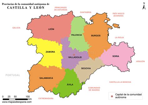 Mapa provincias de Castilla y León