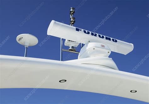 Radar on a cruise ship - Stock Image - H820/0080 - Science Photo Library