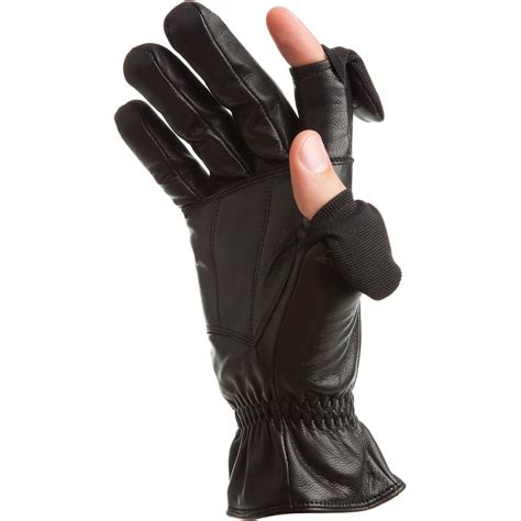 Freehands Men's Leather Gloves (Large, Black) 41011ML B&H Photo