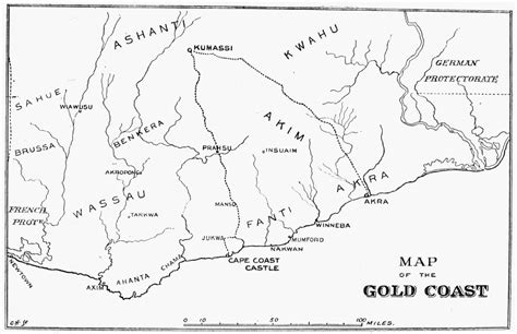 Map Of The Gold Coast, 1895. /Nthe Gold Coast In Ghana, From An English Newspaper Of 1895 ...