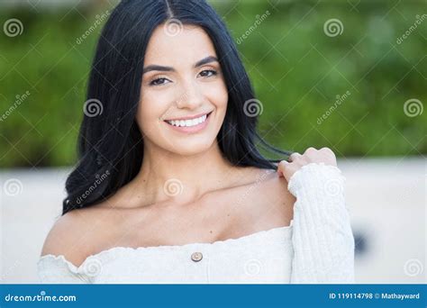 Beautiful Hispanic Woman stock photo. Image of latin - 119114798