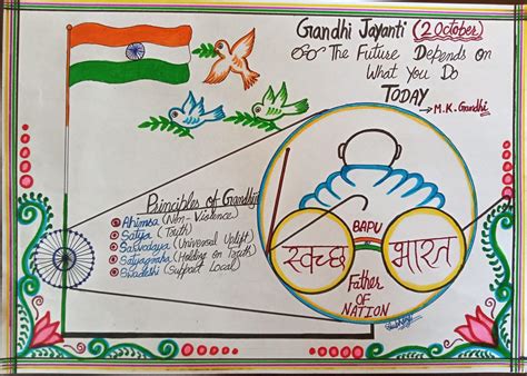 Gandhi Jayanti Drawing | Jayanti, Happy gandhi jayanti drawing, Gandhi jayanti images