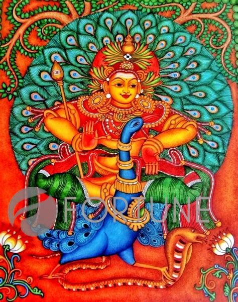 Original Kerala Mural Painting - Lord Subramanya, Lord Vishnu Material ...