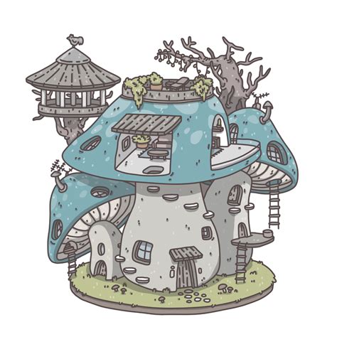 I drew a mushroom house : drawing | Fairy drawings, Cute art, Kawaii drawings