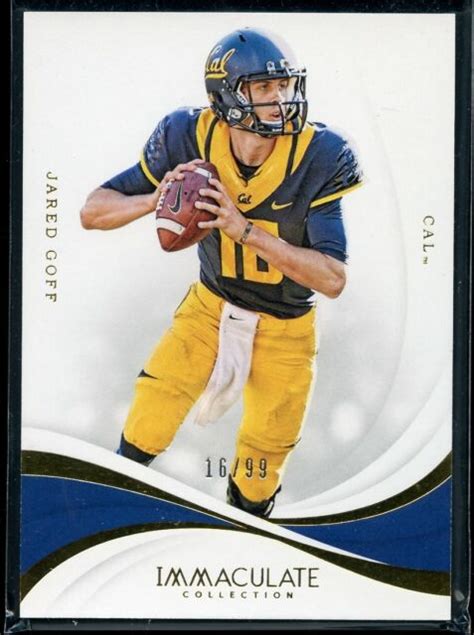 Jared Goff 2019 Immaculate Collection Jersey Number 16/99 | eBay