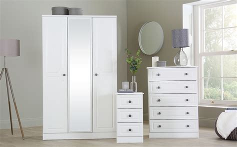 Pembroke White 3 Piece 3 Door Wardrobe Bedroom Furniture Set | Furniture Choice