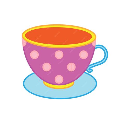 Premium Vector | Cartoon teacup with polka dots vector clip art