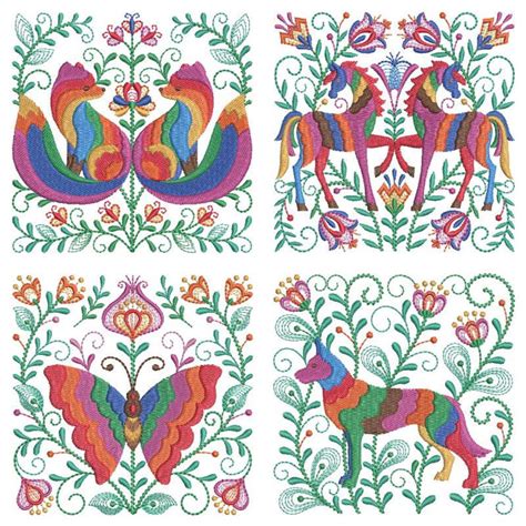 Folk Art Quilt 6 Set, 10 Designs - 3 Sizes! - Products - SWAK Embroidery