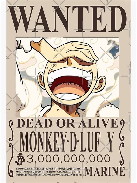 Luffy Gear 5 wanted poster "New wanted posters" Premium Matte Vertical Poster sold by ...