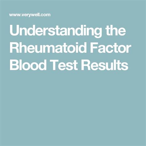 20 Elegant Rheumatoid Factor Levels Chart