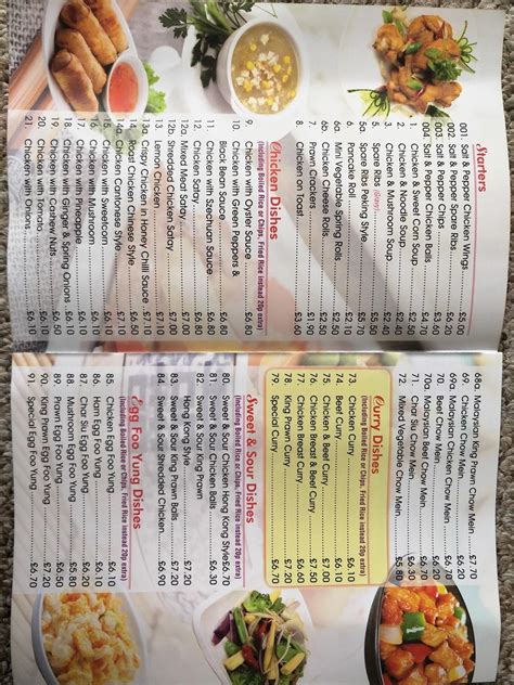 Menu at Golden City restaurant, Paisley