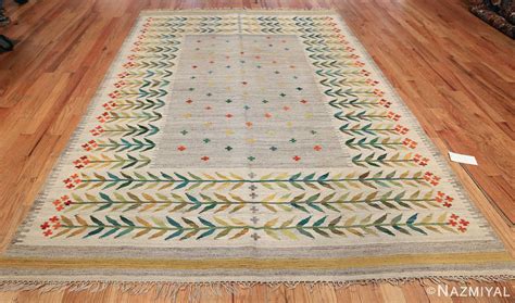 Vintage Scandinavian Flat Woven Swedish Kilim Rug 49771 Nazmiyal