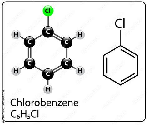 Chlorobenzene Molecule Structure Stock Vector | Adobe Stock