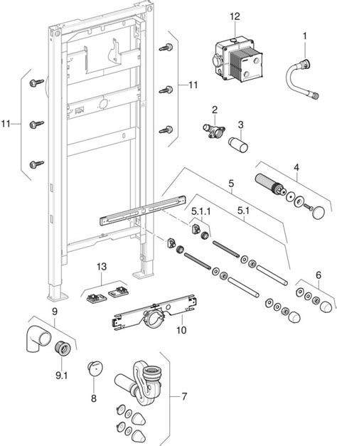 Spare parts for: Geberit Duofix elements for urinal, 144 cm, Tamaro ...