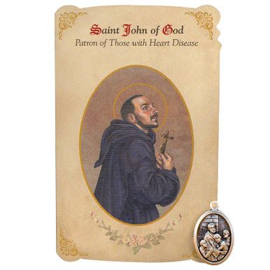 St. John of God Healing Medal and Prayer Card Set - 6 sets/pk