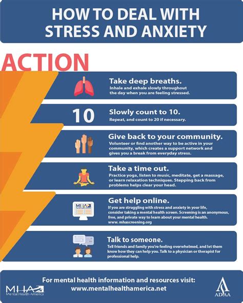 Infographic: How To Deal With Stress and Anxiety | Mental Health America